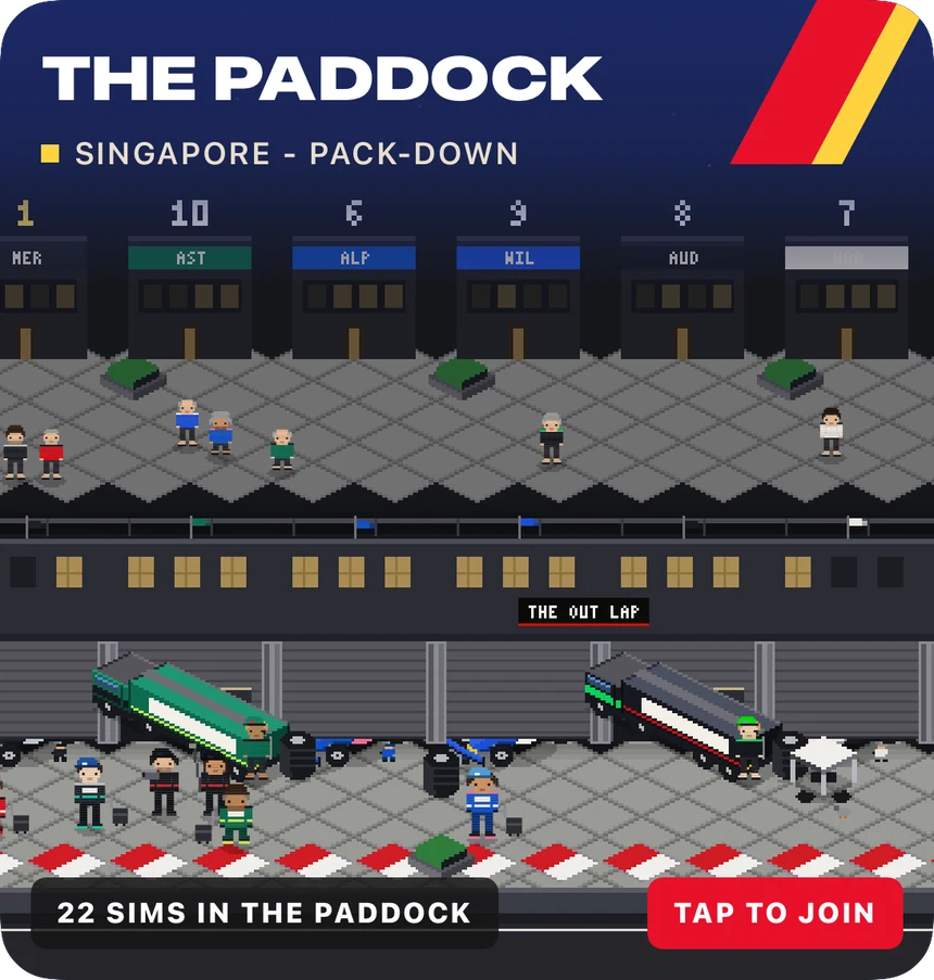 The Paddock widget: twenty-two drivers in the pit lane