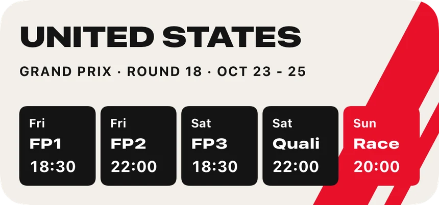 Weekend widget: the United States Grand Prix schedule